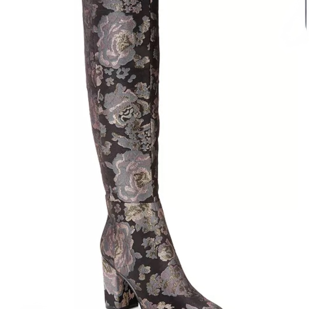 Kenneth Cole Reaction Time To Step Brocade Knee High Boots Size 10 NWT - Picture 6 of 7